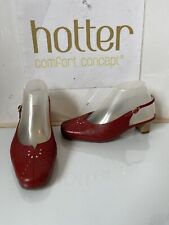 Hotter Red Leather Shoes Size UK 4 EU 37 Extra Wide Fit