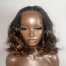 Short French Curly braided Bob Wig