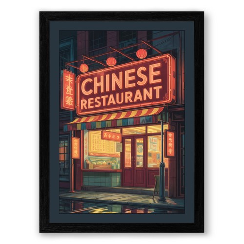 Neon restaurant sign - restaurant, retro