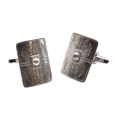 Roman shield pewter cufflinks - roman,