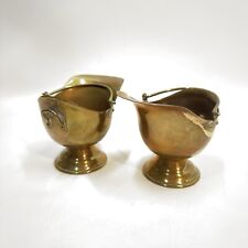 Vintage Peerage England Brass Miniature Coal Bucket Pair