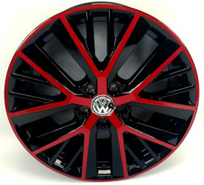 VW GOLF MK7  19” ALLOY WHEEL TWINSPOKE BLACK + RED SINGLE GENUINE ACCESSORY