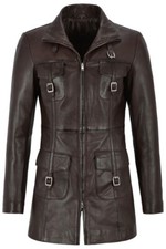 Women's BROWN Zip up Leather