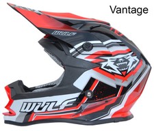 Adults Motorcycle Quad Wulf Wulfsport MX Motocross Vantage Helmet Red T