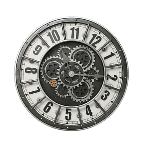 Moving gears wall clock - clock, rustic