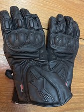 New Alpine Stars Black Leather Motorcycle Racing Gloves XL