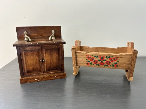 Vintage dolls house - vintage, furniture