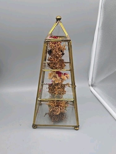 Obelisk brass glass curio - obelisk,