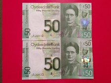 Clydesdale bank 50 w hu - 1, w/hu