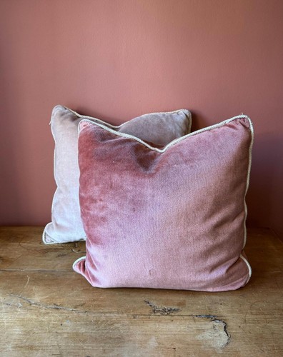 Pair vintage velvet - vintage, pink