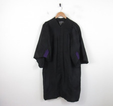 J Wippell Vintage Black and Purple Graduation University Robe Gown Size 40"