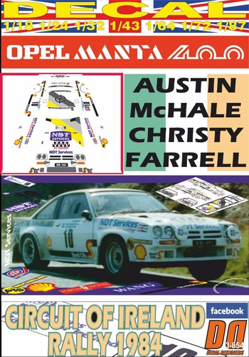 Decal opel manta 400 mchale - decal,