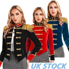 UK Women's Halloween Cosplay Costume Circus Ringmaster Showman Tailcoat Jacket 