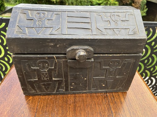 African wooden chest - african,