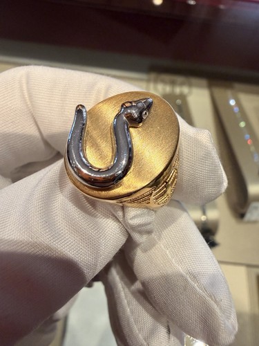Men serpent ring yellow gold - ring,