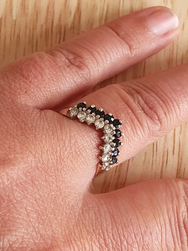 Natural sapphire wishbone - natural, ring