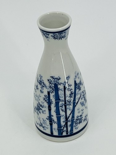 Vintage bud vase bamboo blue - bamboo,