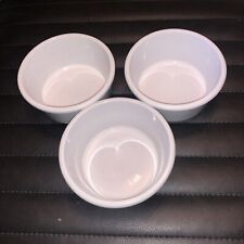 3 Charlie Bingham White Individual Oven Ramekins, Small Pie Dishes