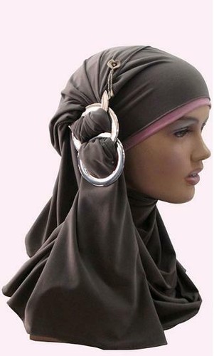 Silver rings hijab head wear - head,