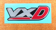 VXD Chrome & Red Sticker/Decal 80mm HIGH GLOSS DOMED GEL FINISH - Vauxhall