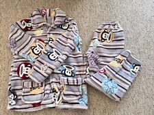 Super Soft Fleece Pyjamas Girls Kids Long Sleeve Winter Cosy Lounge Pyjama Set