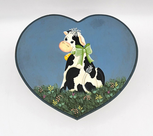 Wood heart shaped cow - shaped,