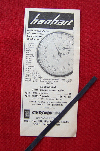 Hanhart timer stop watch 1961 - hanhart,