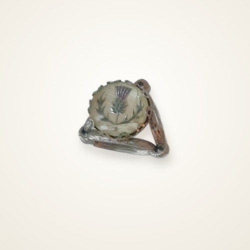Scottish thistle agate brooch - scottish,