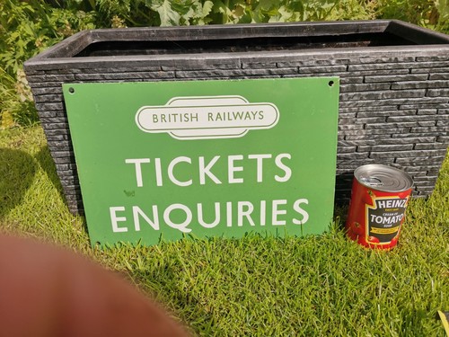 British rail green enamel sign - green,