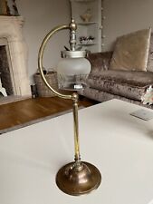 Antique Miniature Brass Veritas Gas Lamp with Original Pyrex Glass Shade