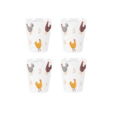 Ceramic Chickens Egg Cups - Novelty Kitchen Gift Box Set of 4