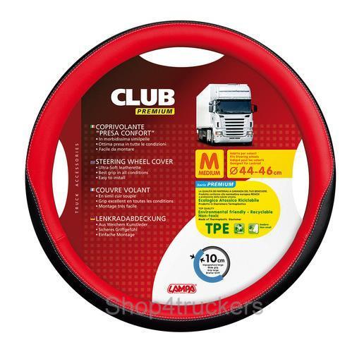 Steering wheel cover red black