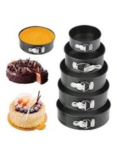 1Pc 12/16/20cm Cake Tin Non Stick Springform Round Baking Pan Bakeware Black