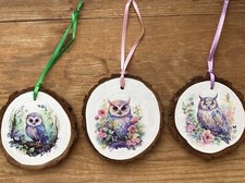 3 X HANDMADE WOOD SLICE