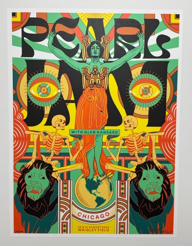 Pearl jam poster wrigley field - pearl,