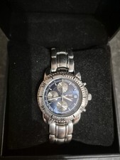 Zeitner Watch COMMANDO Mens Vintage 1996 Chronograph Blue Dial Steel 39mm Case