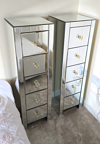 Mirrored glass drawer chest - glass, 5
