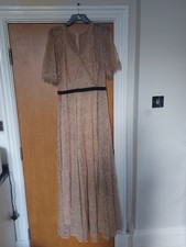 BNWOT Forever Unique Peach/nude Lace Maxi/full/long Evening Party DRESS SIZE 18