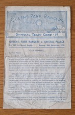 QPR v Crystal Palace programme 1938 FA Cup 1