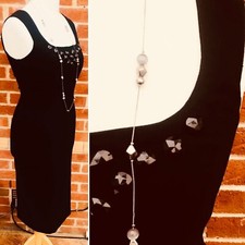 DEBENHAMS Size 12 Black Beaded