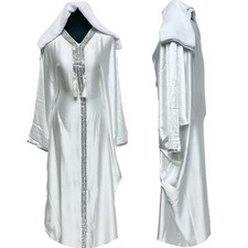 Women white batwing abaya - white,
