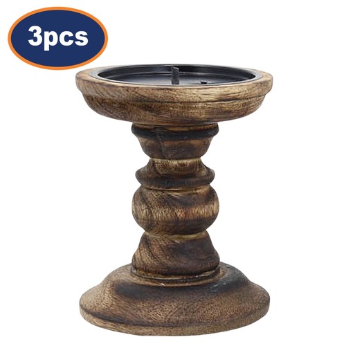 Wooden candle holder brown - holder,