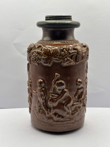 Old french stoneware snuff jar - french,