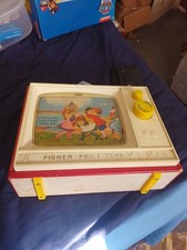 Fisher Price Toy Vintage 1966 Two Tune Music Box TV Read Description Some Damage