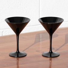 Set of 2 Black Plastic Martini
