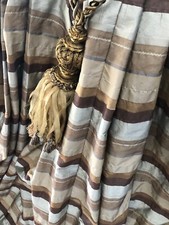 Gorgeous Mixed Silk Pair of Curtains very Wide 164” Pair Pleated  80” drop