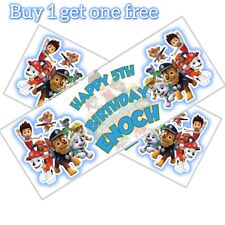 x2 Personalised Paw Patrol Birthday Banner Children Kids Party Decoration