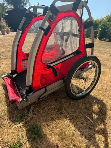 Kids bike trailer - trailer, dog