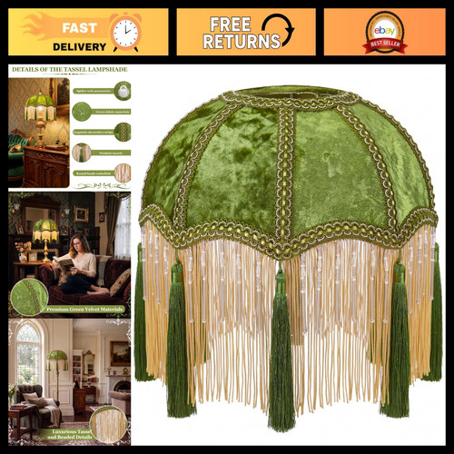 Olive green victorian tassel - green,