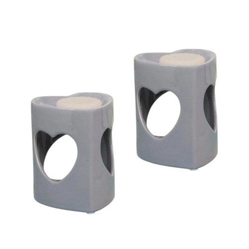 Grey heart tea light wax - tea, melt